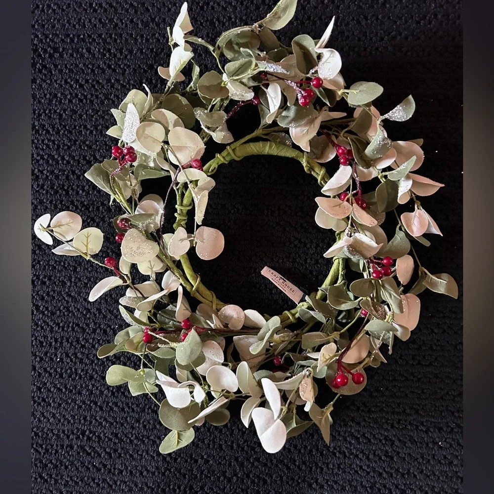 Elegant Green and Red with Holiday Wreath